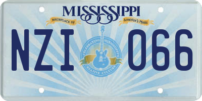 MS license plate NZI066