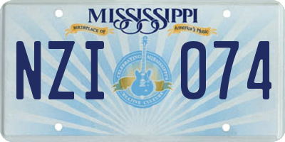 MS license plate NZI074