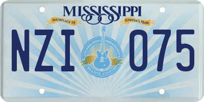 MS license plate NZI075