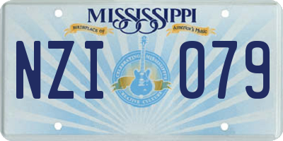 MS license plate NZI079
