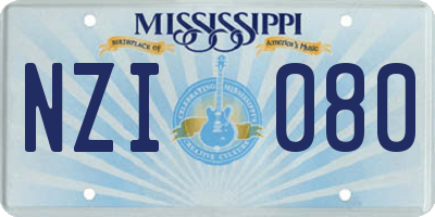 MS license plate NZI080
