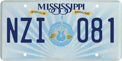 MS license plate NZI081