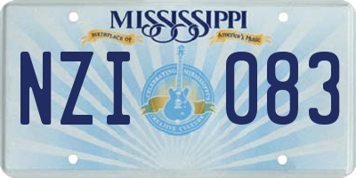 MS license plate NZI083