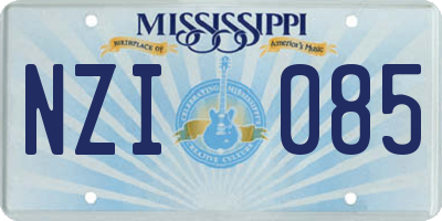 MS license plate NZI085