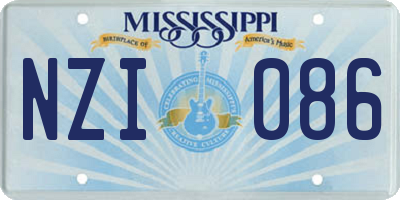 MS license plate NZI086