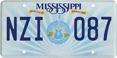 MS license plate NZI087