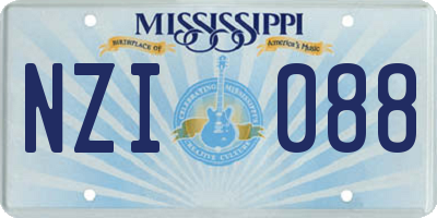 MS license plate NZI088