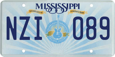 MS license plate NZI089