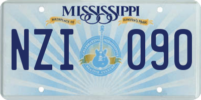 MS license plate NZI090