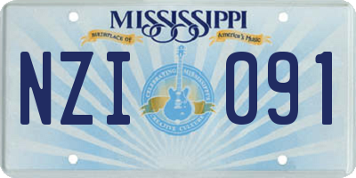 MS license plate NZI091