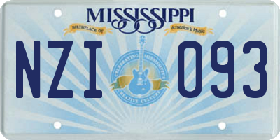 MS license plate NZI093