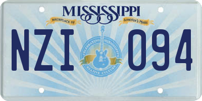MS license plate NZI094