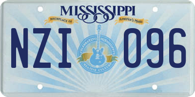 MS license plate NZI096