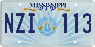 MS license plate NZI113