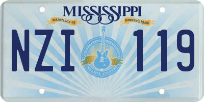 MS license plate NZI119