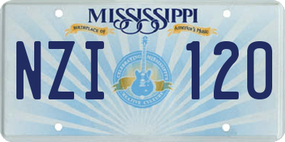 MS license plate NZI120