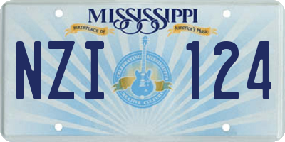 MS license plate NZI124