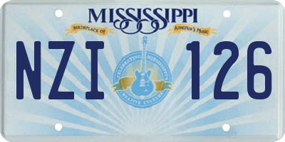 MS license plate NZI126