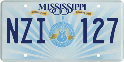 MS license plate NZI127