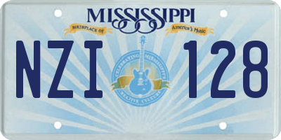 MS license plate NZI128