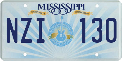 MS license plate NZI130
