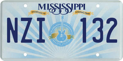 MS license plate NZI132