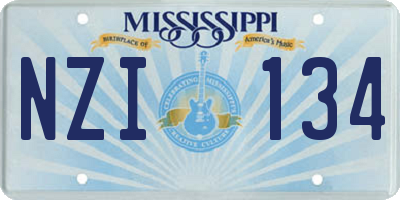 MS license plate NZI134