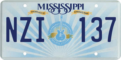 MS license plate NZI137