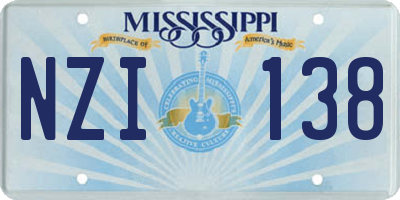 MS license plate NZI138
