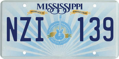 MS license plate NZI139