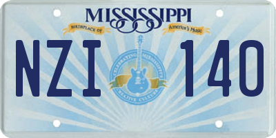 MS license plate NZI140