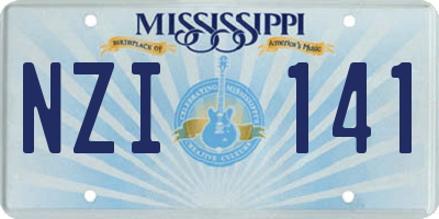 MS license plate NZI141