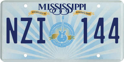 MS license plate NZI144