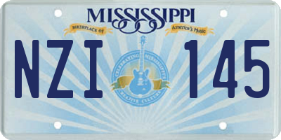 MS license plate NZI145
