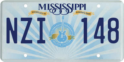 MS license plate NZI148
