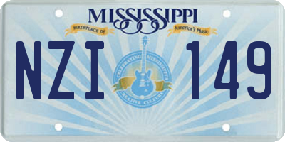 MS license plate NZI149