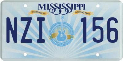 MS license plate NZI156