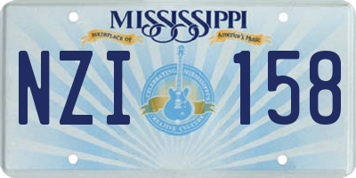 MS license plate NZI158