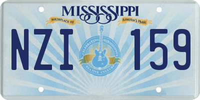 MS license plate NZI159