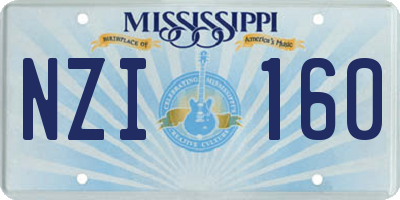 MS license plate NZI160