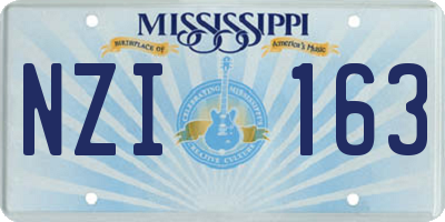 MS license plate NZI163