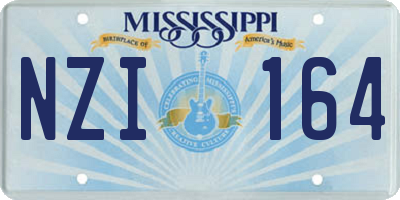 MS license plate NZI164