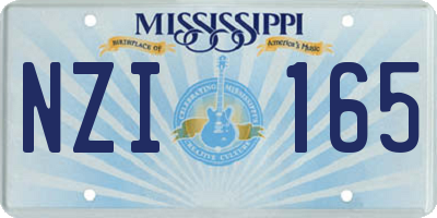 MS license plate NZI165