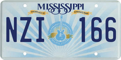 MS license plate NZI166