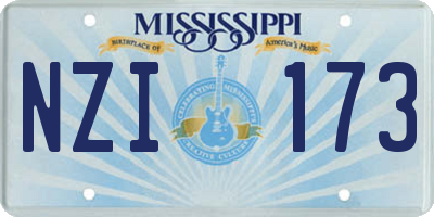 MS license plate NZI173