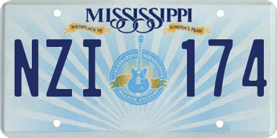 MS license plate NZI174