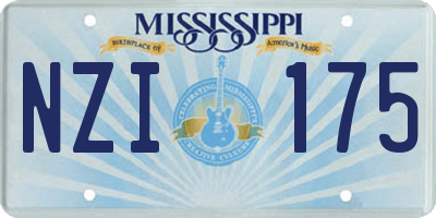 MS license plate NZI175