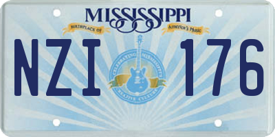 MS license plate NZI176