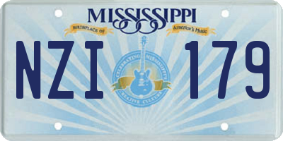 MS license plate NZI179