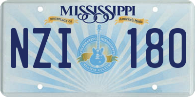 MS license plate NZI180